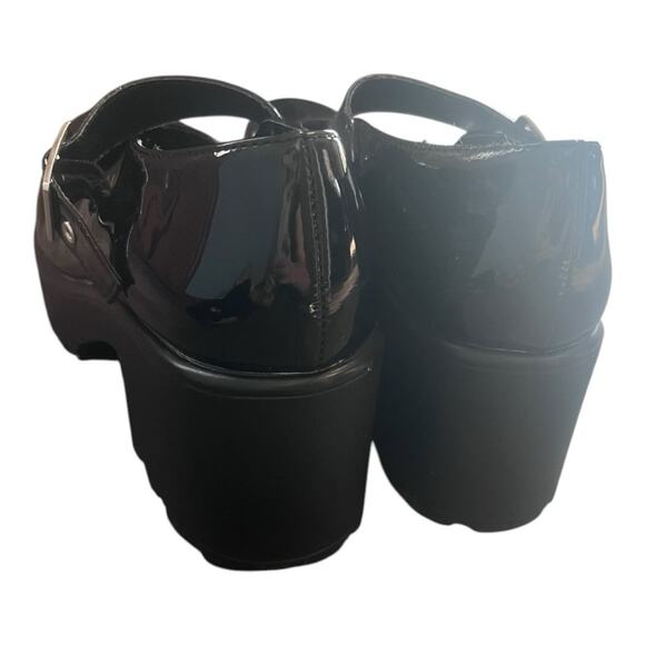 Seychelles Black Patent Leather Mary Janes Shoes 8 Chunky Coquette Whimsigoth - Picture 5 of 8